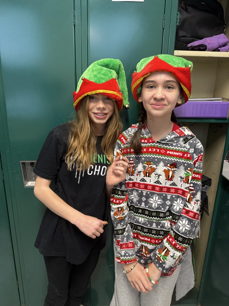 students in holiday clothes 