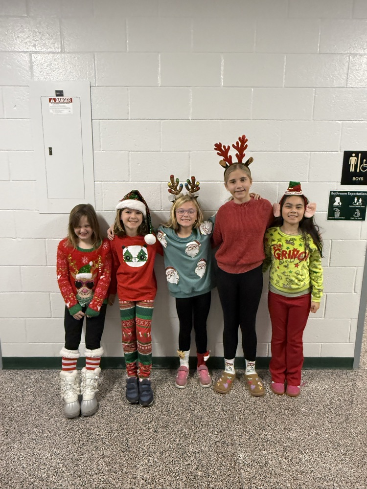 students in holiday clothes 
