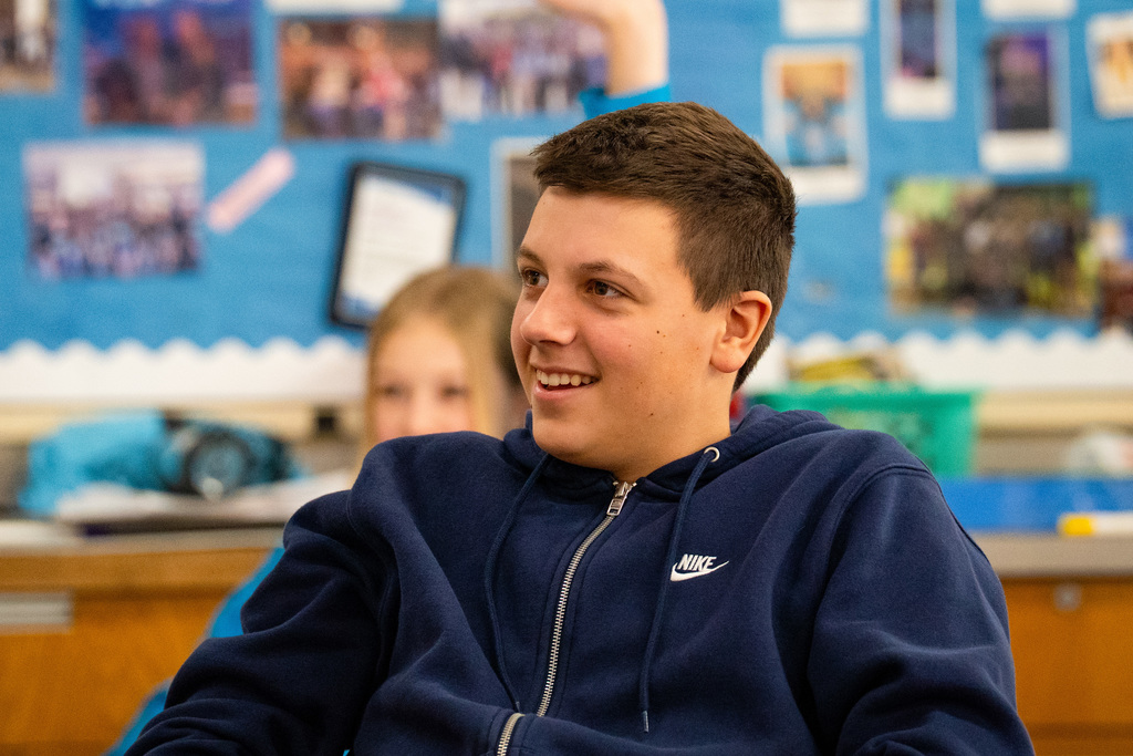 8th grader enjoying CTE day