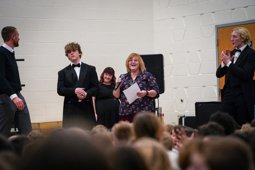 Music teacher smiling