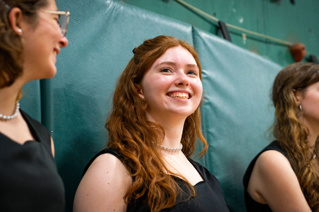 Choir student smiling