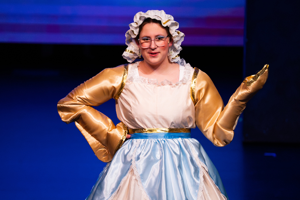 Female actress singing