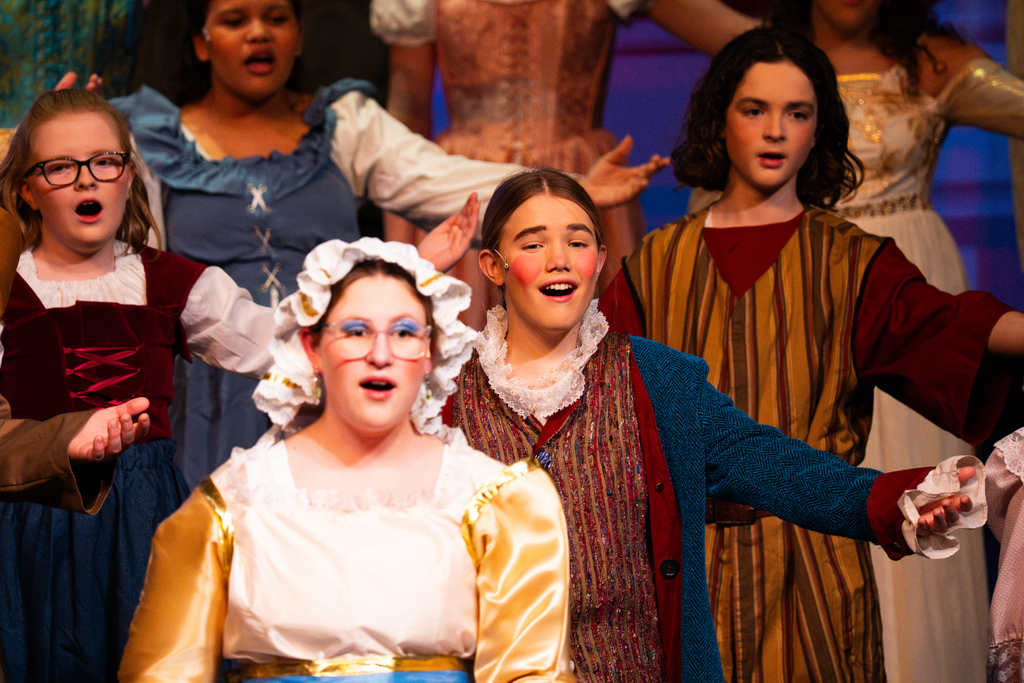 Female actress singing