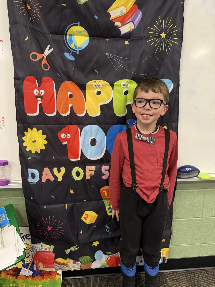 students celebrating the 100th day of school 