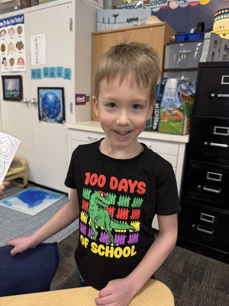 students celebrating the 100th day of school 