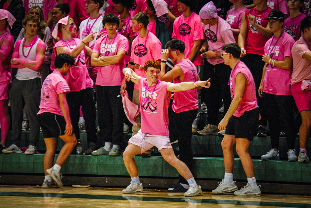 Student section dancing