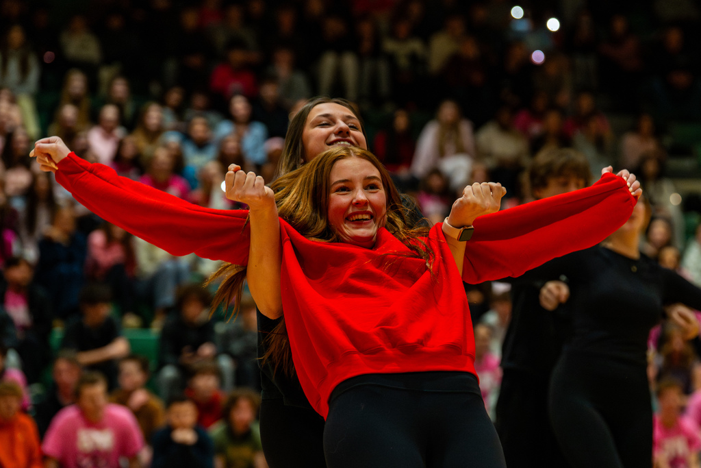 Seniors dancing for Mock Rock