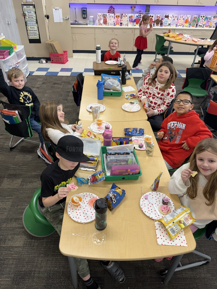 students celebrating Valentine's Day