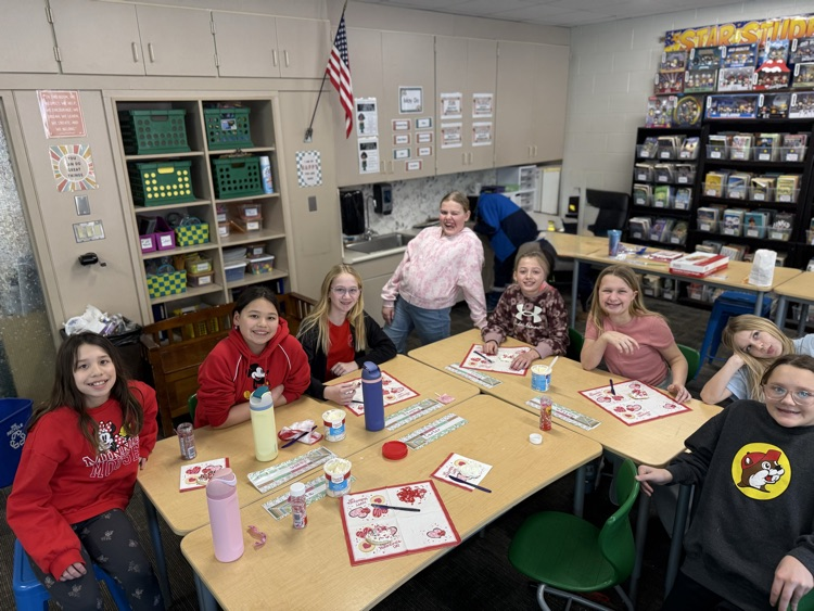 students celebrating Valentine's Day
