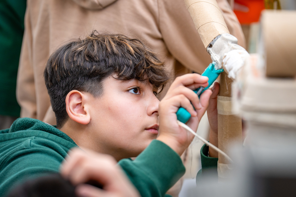 Art student working on their project