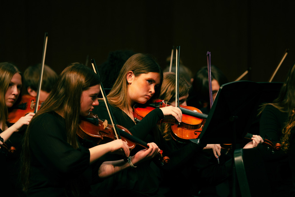Orchestra students playing