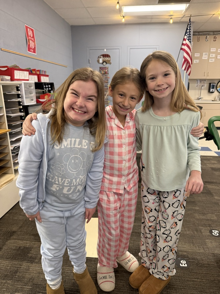 students smiling for PJ Day