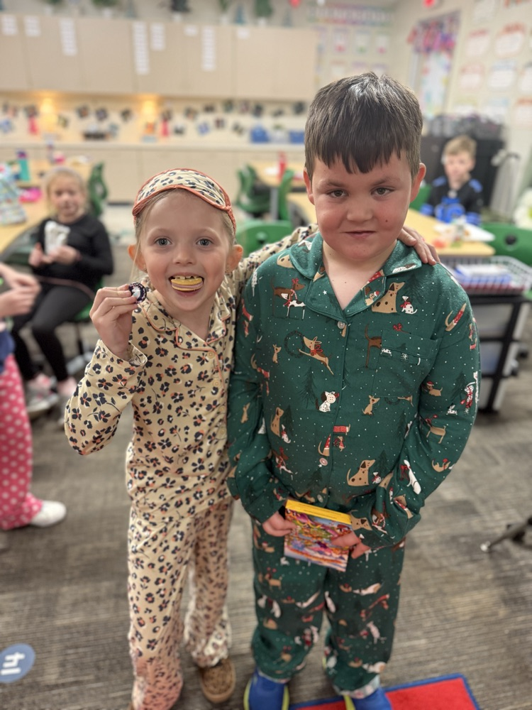 students smiling for PJ Day