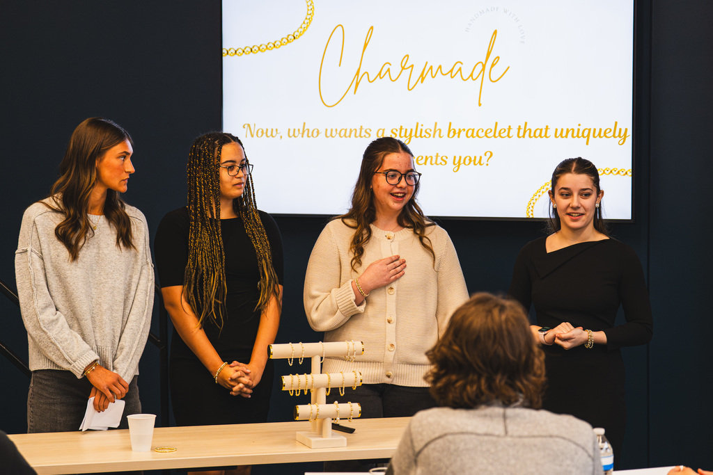 Students making presentation