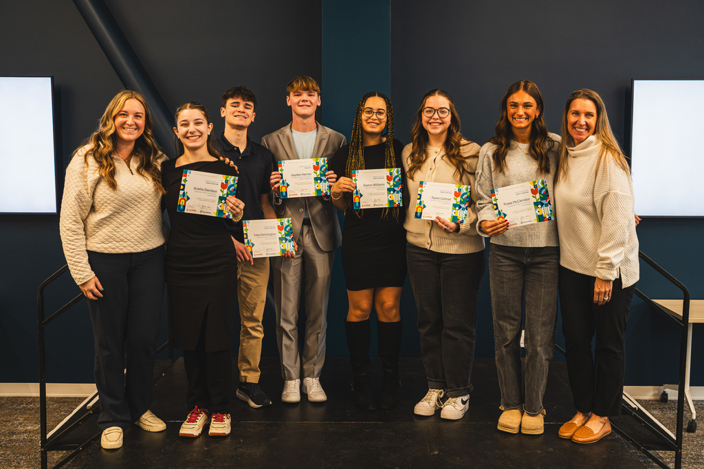 Students after pitch competition