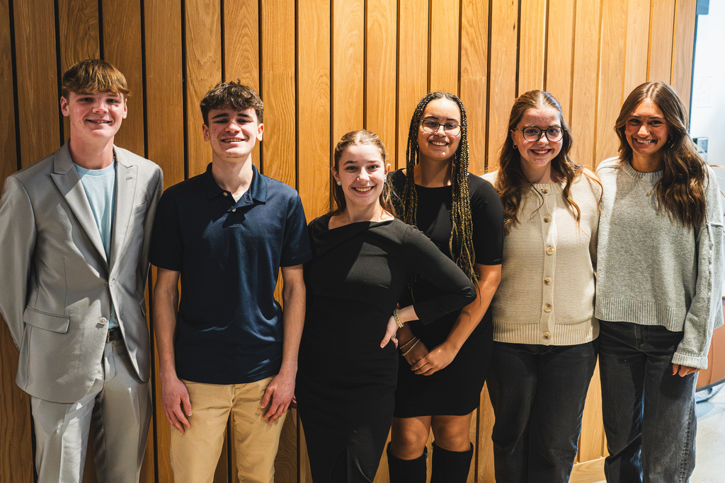 Students after pitch competition