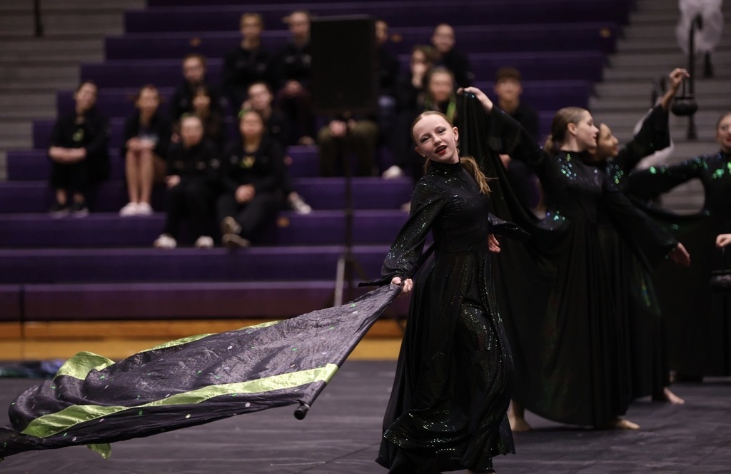 Color guard performing