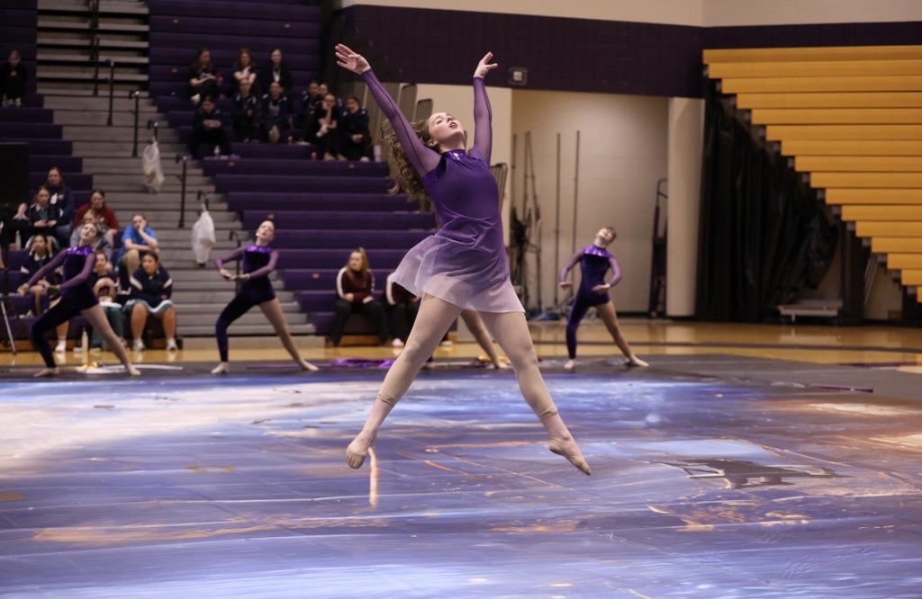 Color guard performing