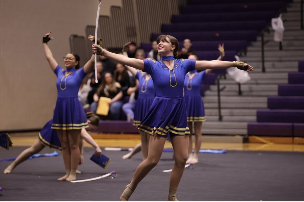 Color guard performing
