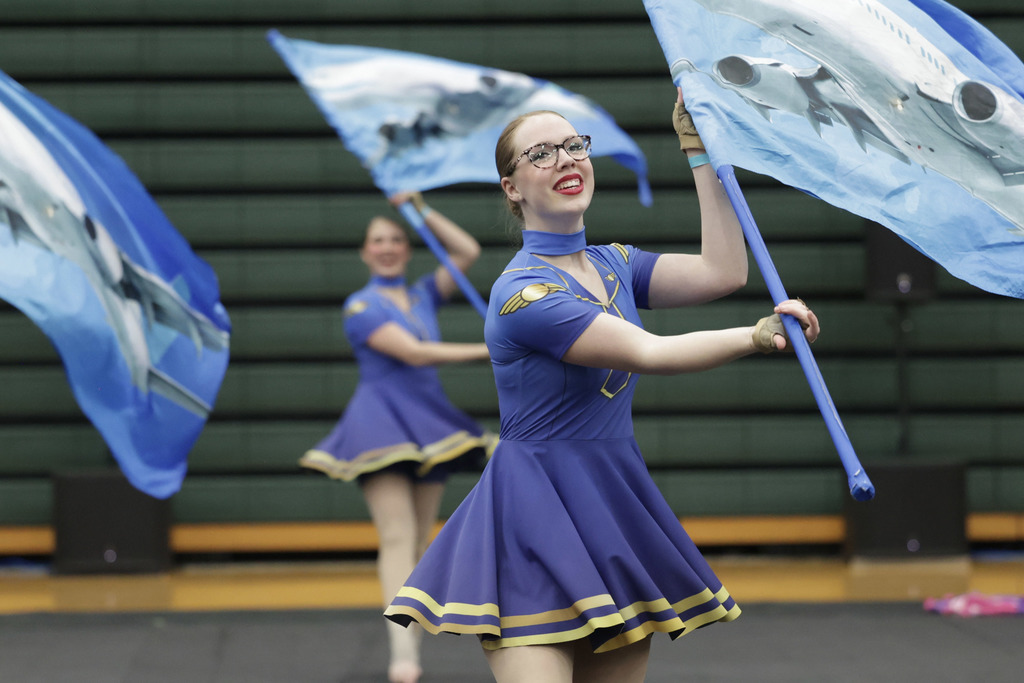 Color guard performing