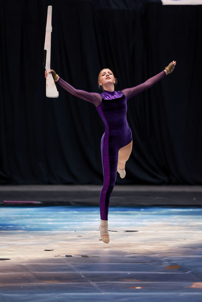 Color guard performing