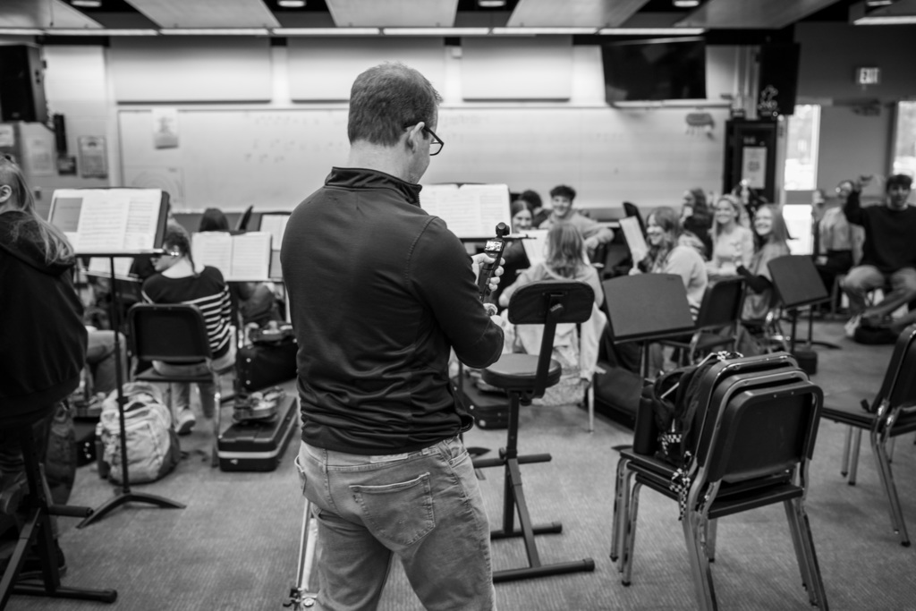 TV station recording students