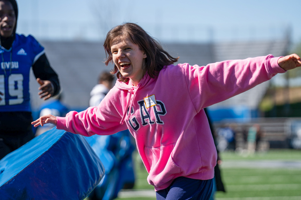 Jenison Unified student running drill