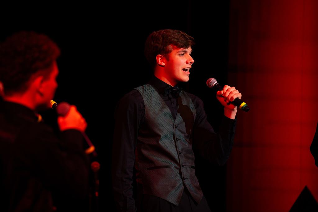 Choir member singing solo