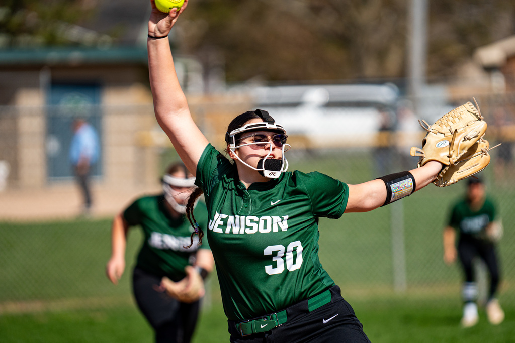 Softball pitcher pitching