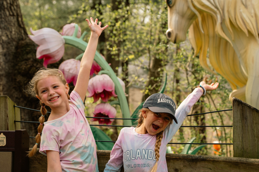 Bursley students pointing at unicorn in the zoo