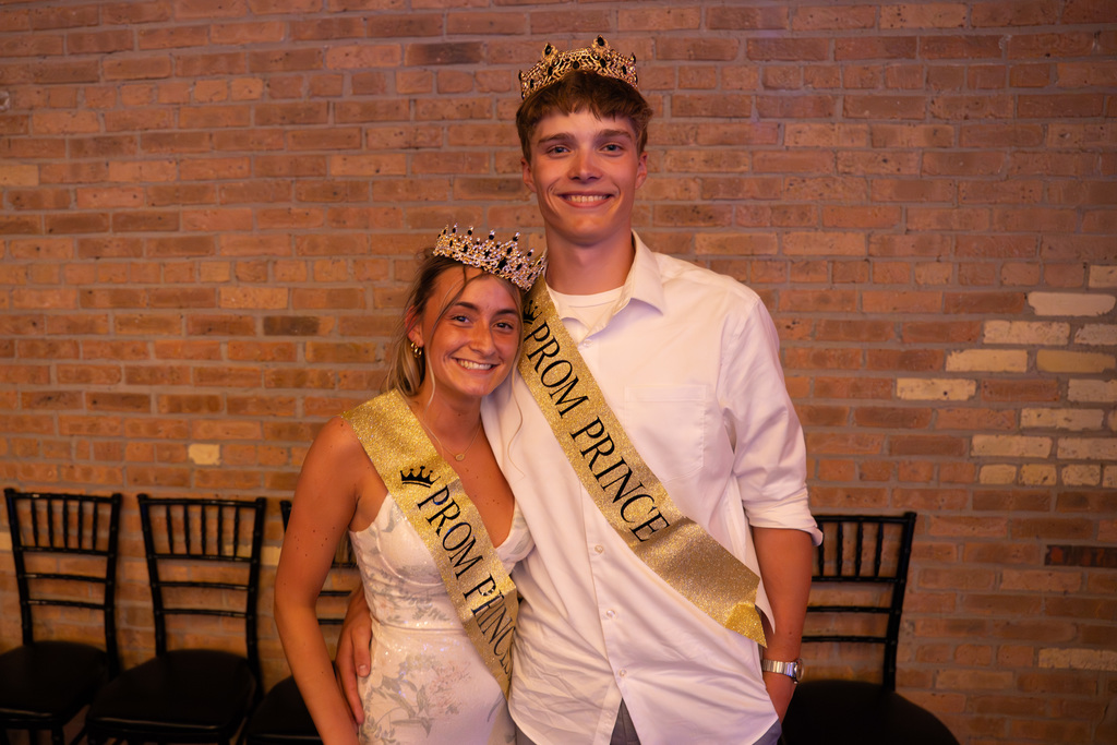 Prom prince and princess posing