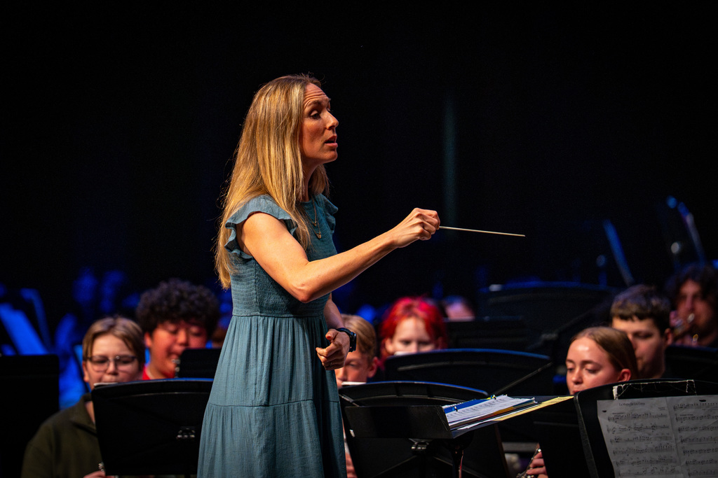 Band teacher conducting