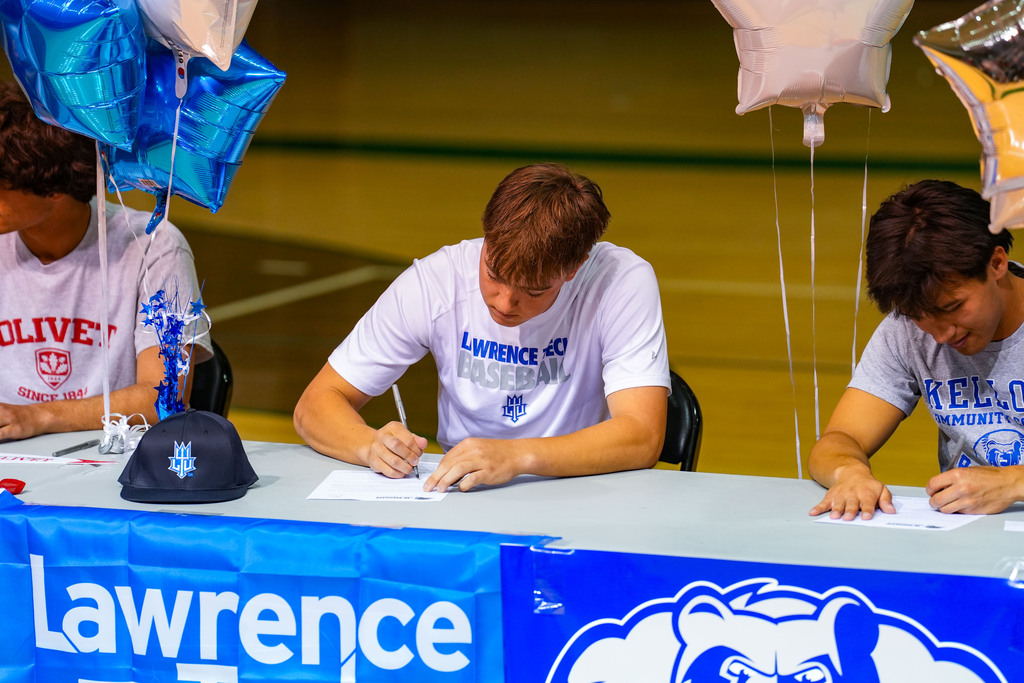Baseball player signing letter of intent