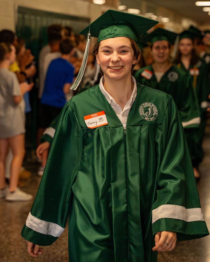 Seniors walking through junior high