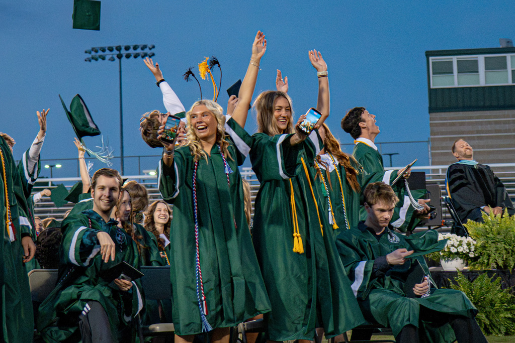 Graduates cheering