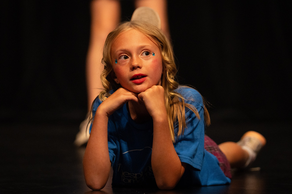 Student at theater camp thinking