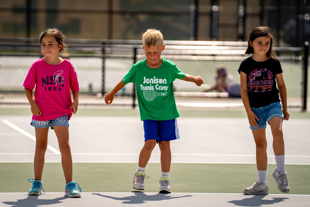 Jenison Tennis camp boy dancing