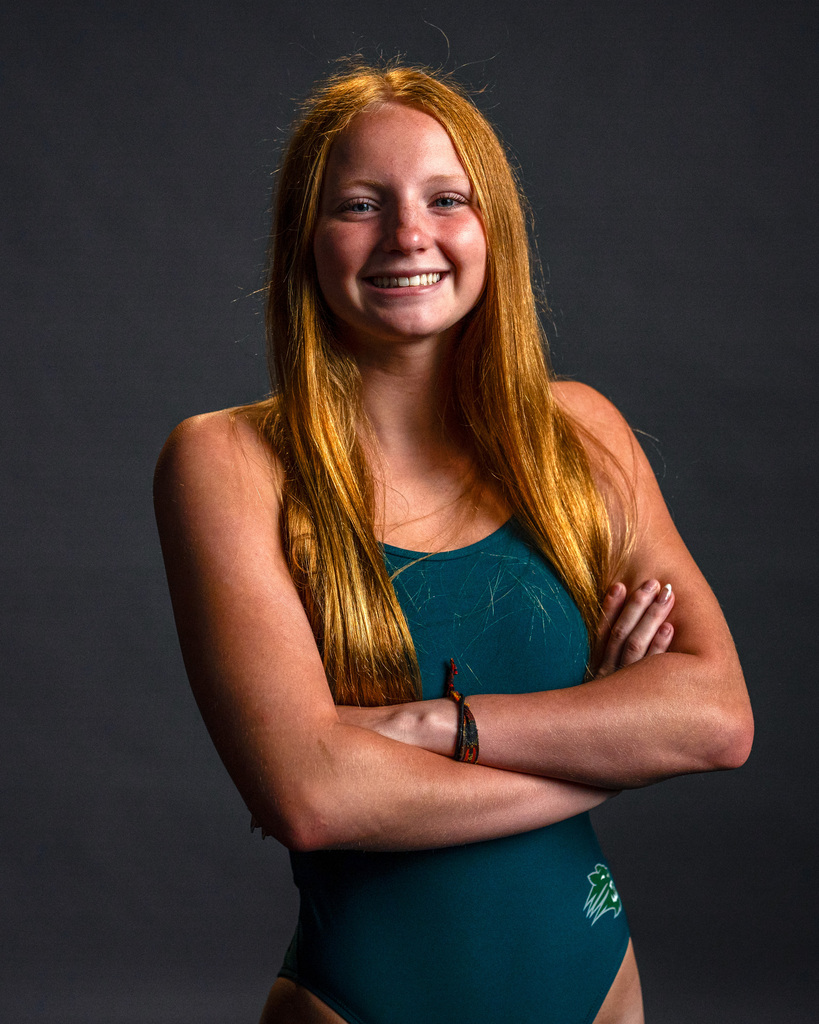 Female swimmer posing