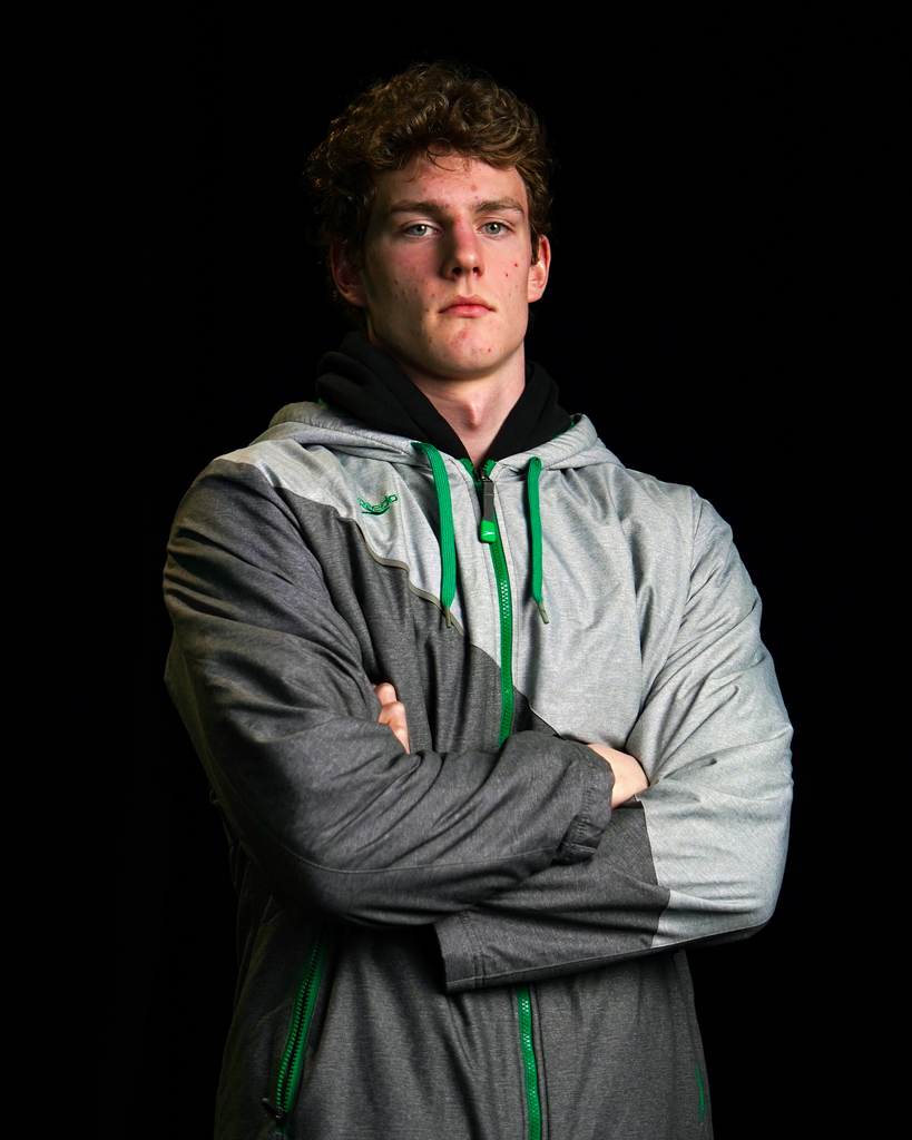 Male swimmer posing