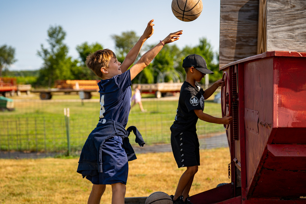 JIA student shooting hoops