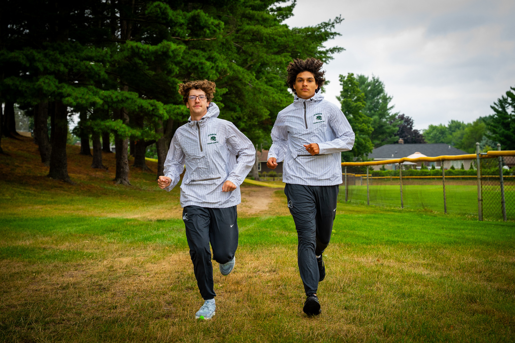 Boys cross country running