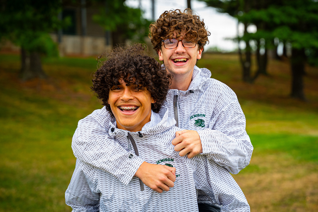 Boys cross country smiling