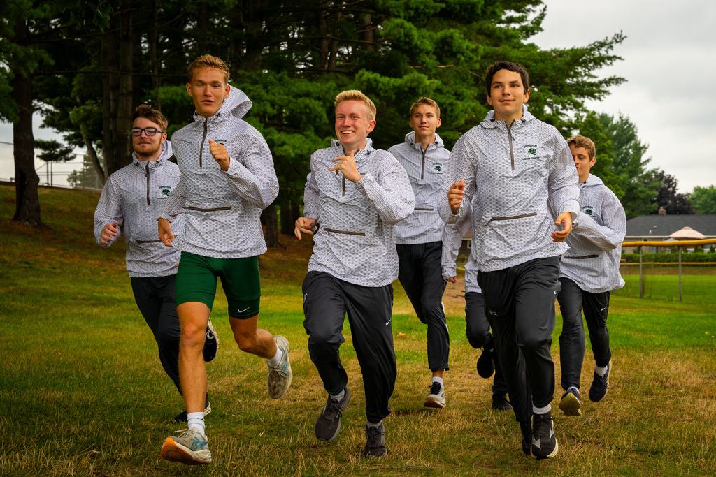 Boys cross country running