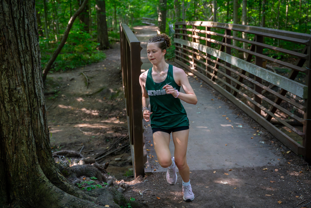 Girls cross country running