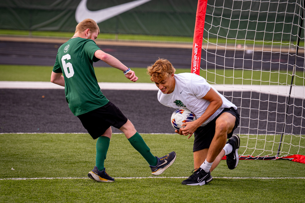 Goalie making save