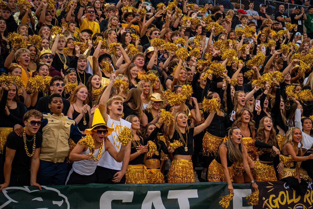 Student section cheering wildly