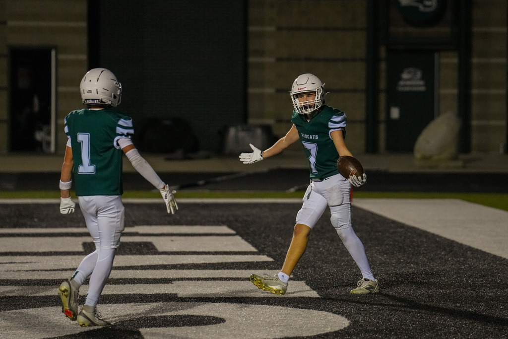 Player celebrates in end zone