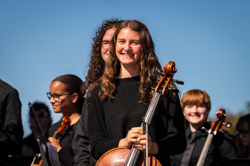 Orchestra students playing