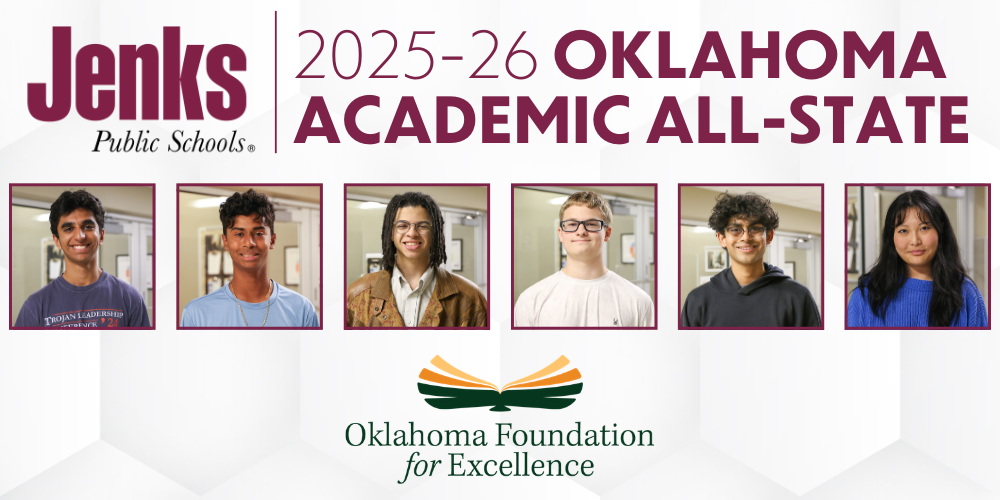 2025-26 oklahoma academic all state - images of 6 jenks high school students that are recognized
