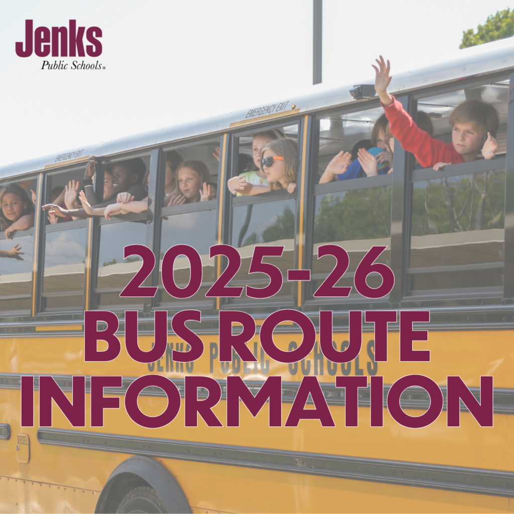 graphic with school bus as background and text "2025-26 bus route information" in foreground